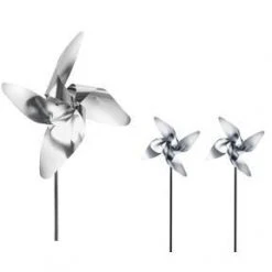 VIENTO Pinwheel - Traditional 4 Petal - 1 Medium + 2 Small Set Garden