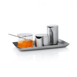 BASIC Kitchen Glass Condiment Server With Stainless Steel Lid