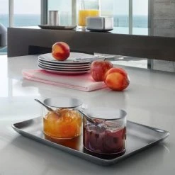 BASIC Kitchen Glass Condiment Server With Stainless Steel Lid