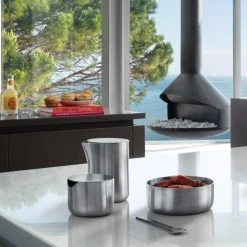 BASIC Stainless Steel Sugar Bowl With Lid 3.4oz Kitchen