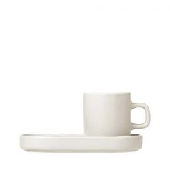 Endlessly Versatile, Small Space Friendly PILAR Espresso Cups With Trays, Set Of 2