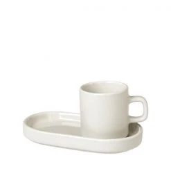 Endlessly Versatile, Small Space Friendly PILAR Espresso Cups With Trays, Set Of 2