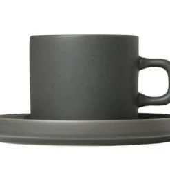 Dining Together PILAR Coffee Cups With Saucers, 7 Oz, Set Of 2