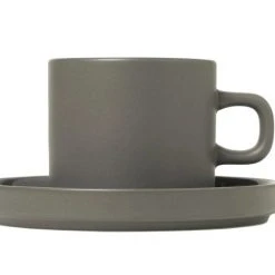 Dining Together PILAR Coffee Cups With Saucers, 7 Oz, Set Of 2