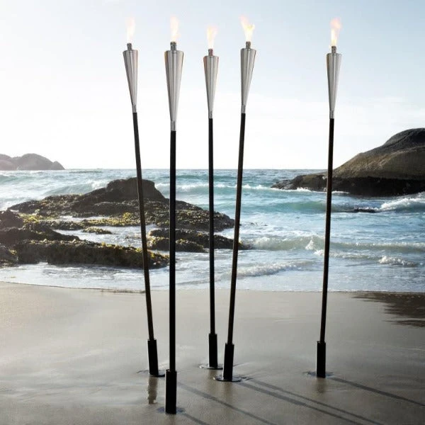 ORCHOS Stainless Steel Outdoor Garden Torch - Cone -Polished + Cap For Torch Set 2 ORCHOS Stainless Steel Outdoor Garden Torch - Cone -Polished + Cap For Torch Set