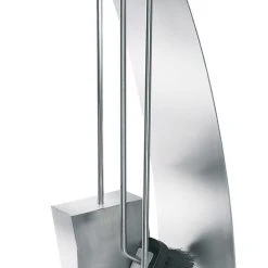 CHIMO Stainless Fireplace Tool Set W/Bow Front - 4 Pc. Home Decor