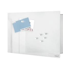 VELIO Glass Magnet Board W/Key Box - White Or Grey- 11.8 X 7.9 Inches The Clean Look Of All White