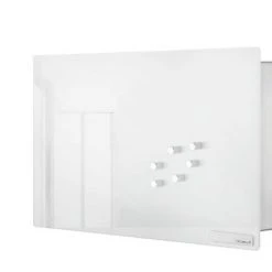 VELIO Glass Magnet Board W/Key Box - White Or Grey- 11.8 X 7.9 Inches The Clean Look Of All White