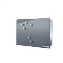 VELIO Glass Magnet Board W/Key Box - White Or Grey- 11.8 X 7.9 Inches The Clean Look Of All White