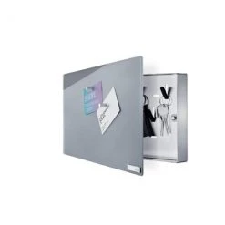 VELIO Glass Magnet Board W/Key Box - White Or Grey- 11.8 X 7.9 Inches The Clean Look Of All White