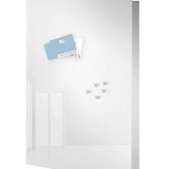VELIO Glass Magnet Board W/Key Box - White Or Grey - 11.8 X 15.8 Inches The Clean Look Of All White