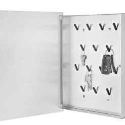 VELIO Glass Magnet Board W/Key Box - White Or Grey - 11.8 X 15.8 Inches The Clean Look Of All White