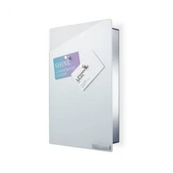 VELIO Glass Magnet Board W/Key Box White Or Grey - 7.9 X 11.8 Inches The Clean Look Of All White