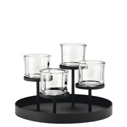 NERO Tealight Holder With Round Tray Base