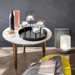 NERO Tealight Holder With Round Tray Base 5 NERO Tealight Holder With Round Tray Base