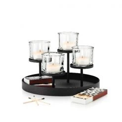 NERO Tealight Holder With Round Tray Base