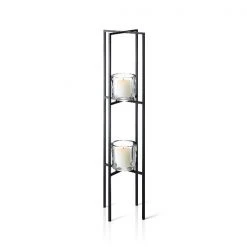 NERO Freestanding Sculpture Candle Holder, 2 Tier Home Decor