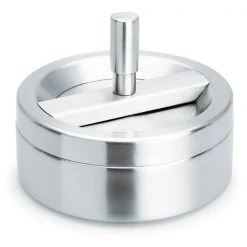 EASY Stainless Steel Ashtray W/Spinning Top Storage