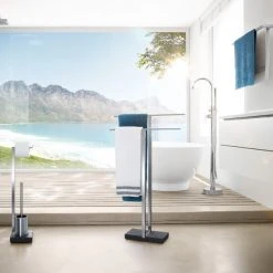 MENOTO Bath Free Standing Towel Rack - Polished