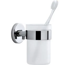 AREO Wall Mounted Toothbrush Holder Frosted Glass - Polished