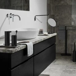 MENOTO Toilet Butler With Short Brush Holder - Black Bath