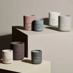 (FRAGA) The Clean Look Of All White Scented Candle In Concrete Container - Small